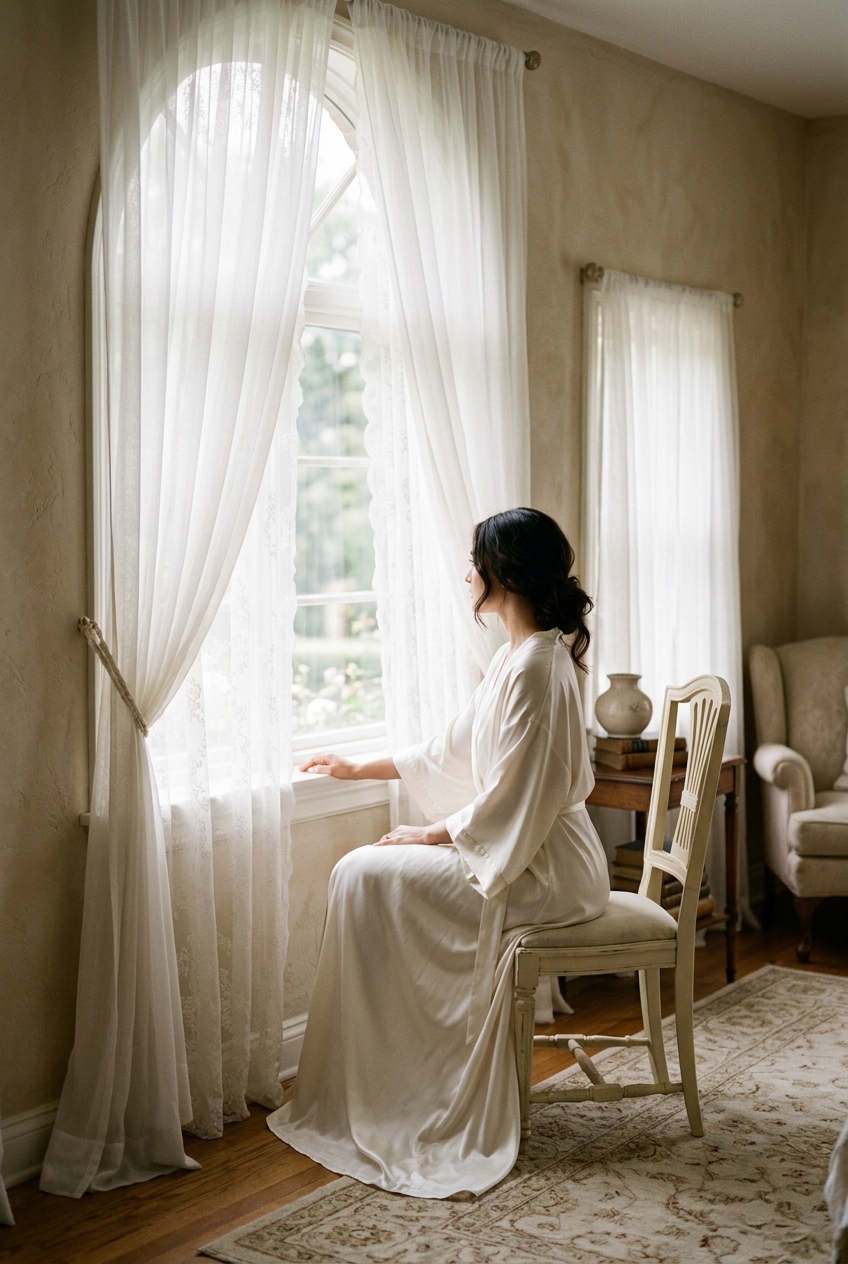 Elegant boudoir silhouette in soft window light at private Andheri studio, Mumbai and Goa in tasteful fine-art boudoir style, Mumbai & Goa